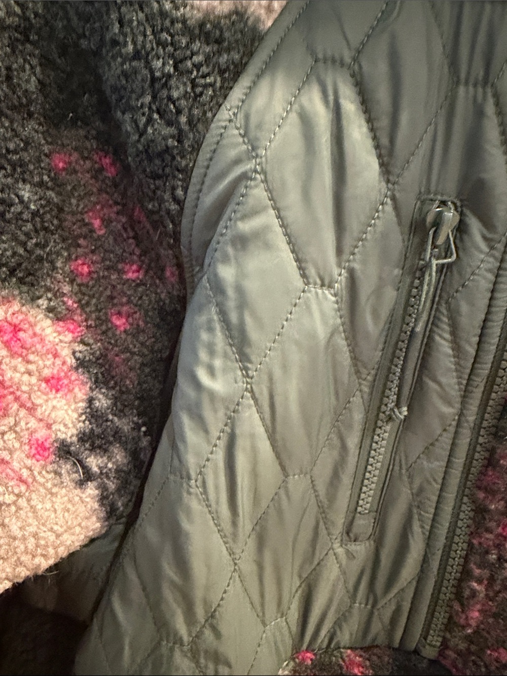 JoyLab Olive, Pink & Cream Sherpa Pullover - Picture 3 of 9